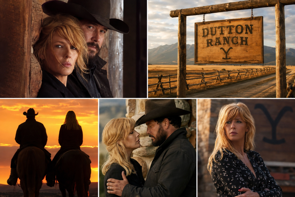 Beth Dutton i Rip Wheeler na ranczu w serialu Dutton Ranch ze świata Yellowstone