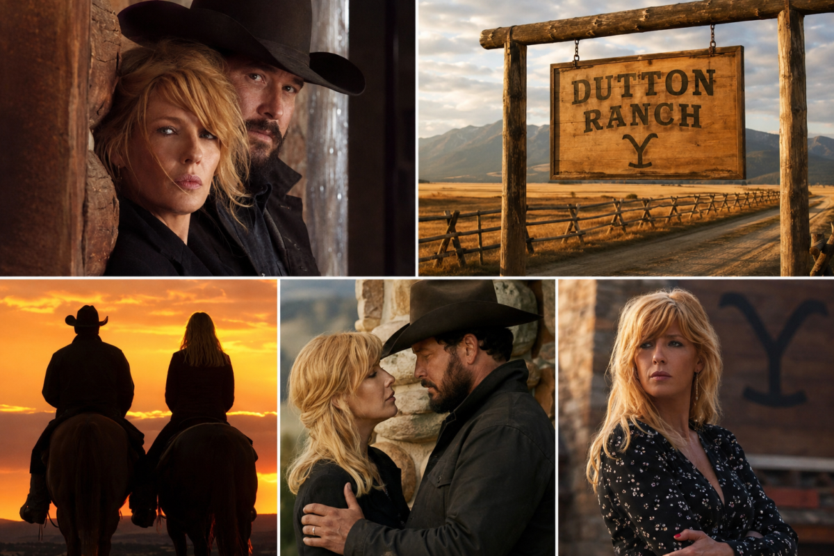 Beth Dutton i Rip Wheeler na ranczu w serialu Dutton Ranch ze świata Yellowstone